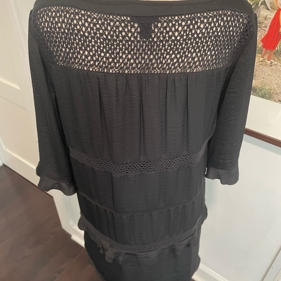 WHO WHAT WEAR satin and crochet ruffle dress - Picture 2 of 4